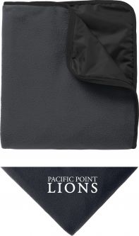 Fleece & Poly Travel Blanket, Lead Grey/Black